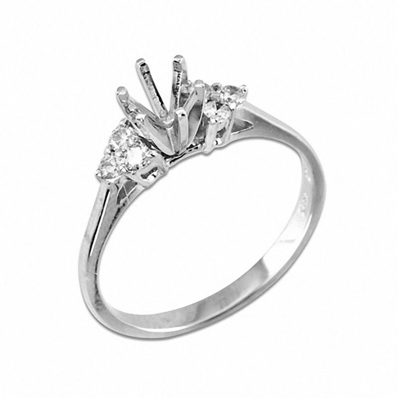 1/6 CT. T.W. Diamond Semi-Mount in 14K White Gold