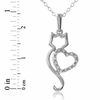 Thumbnail Image 2 of Diamond Accent Cat with Heart Pendant in Sterling Silver