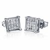 Thumbnail Image 1 of 1/3 CT. T.W. Princess-Cut Multi-Diamond Stud Earrings in 14K White Gold