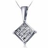 Thumbnail Image 1 of 1/4 CT. T.W. Multi-Row Princess-Cut Diamond Square Pendant in 14K White Gold