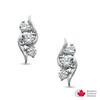 Thumbnail Image 1 of 3/4 CT. T.W. Certified Canadian Diamond Three Stone Earrings in 14K White Gold (I/I2)