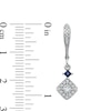 Thumbnail Image 1 of Vera Wang Love Collection 1/2 CT. T.W. Princess-Cut Diamond and Blue Sapphire Drop Earrings in 14K White Gold