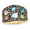 Thumbnail Image 1 of Multi-Gemstone and Lab-Created White Sapphire Ring in 10K Gold