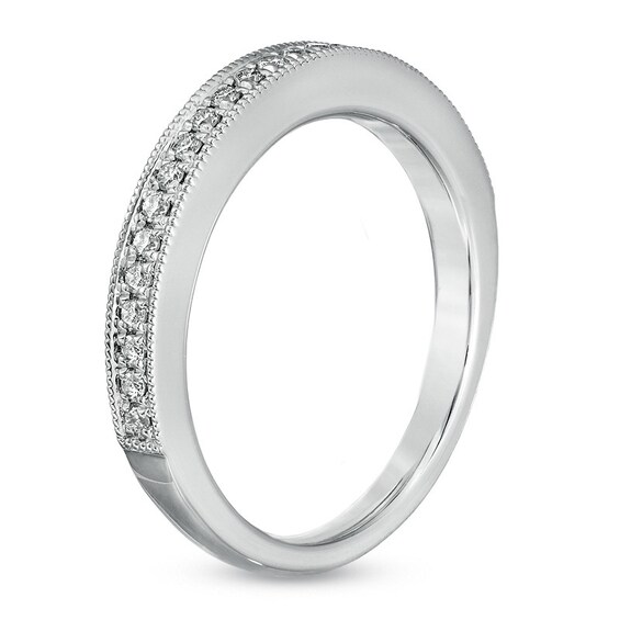 Vera Wang Love Collection 1/5 CT. T.w. Diamond Milgrain Wedding Band 14K White Gold