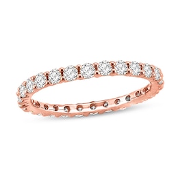 1 CT. T.W. Diamond Prong-Set Eternity Wedding Band in 14K Rose Gold