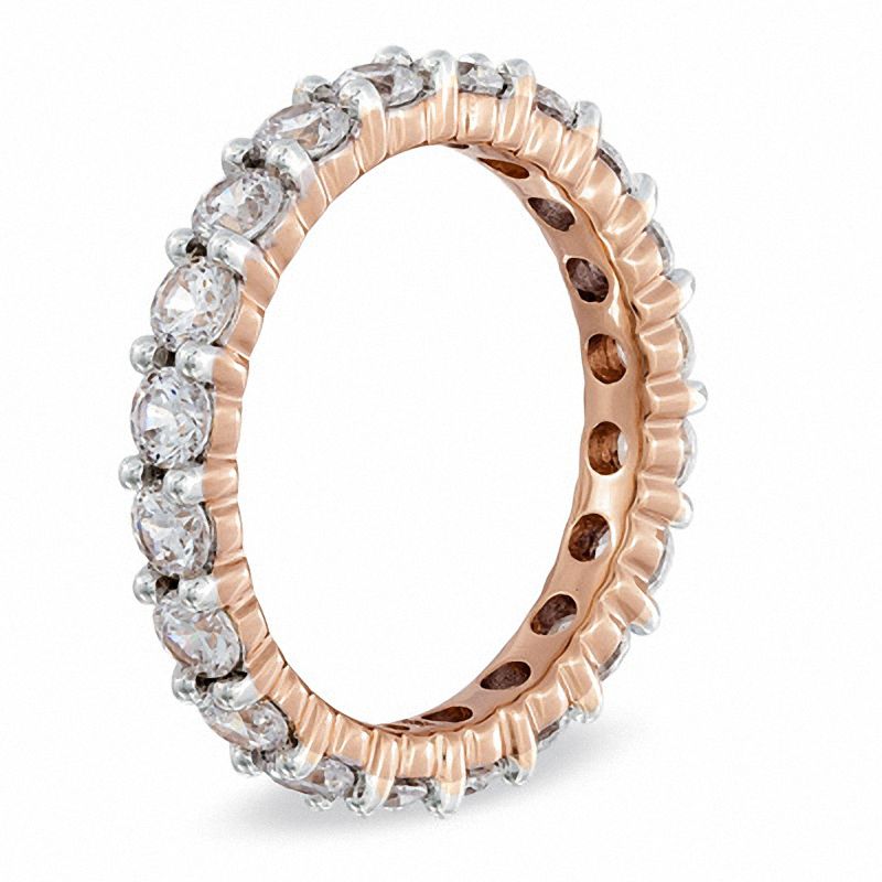 Main Image 2 of 1 CT. T.W. Diamond Prong-Set Eternity Wedding Band in 14K Rose Gold