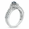 Thumbnail Image 2 of 3/4 CT. T.W. Enhanced Blue and White Diamond Split Shank Engagement Ring in 14K White Gold