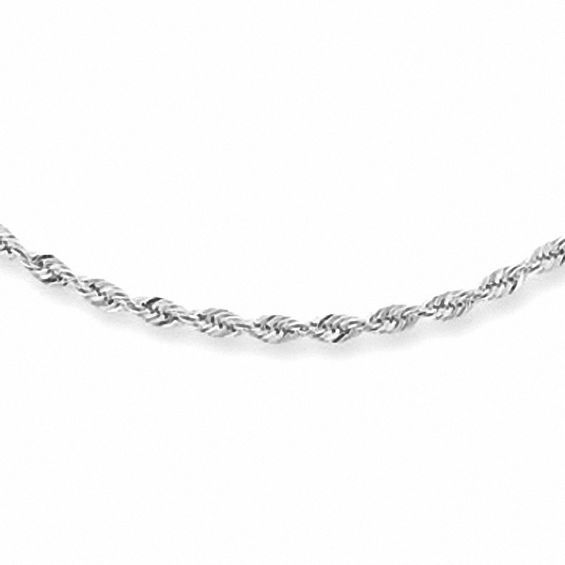 2.5mm Dual Glitter Rope Chain Necklace in 14K White Gold - 20"