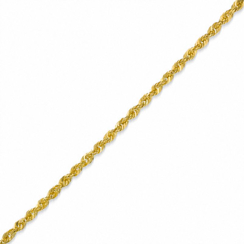 Main Image 1 of 10K Gold Dual Glitter Rope Chain Anklet - 9.0"