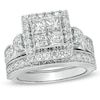 Thumbnail Image 0 of 3 CT. T.W. Princess-Cut Quad Diamond Square Frame Bridal Set in 14K White Gold
