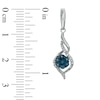 Thumbnail Image 1 of 1/10 CT. T.W. Enhanced Blue and White Diamond Cluster Twist Drop Earrings in Sterling Silver