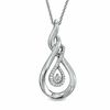 Thumbnail Image 0 of 1/10 CT. T.W. Diamond Double Loop Twist Pendant in Sterling Silver