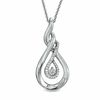 Thumbnail Image 1 of 1/10 CT. T.W. Diamond Double Loop Twist Pendant in Sterling Silver