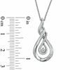 Thumbnail Image 2 of 1/10 CT. T.W. Diamond Double Loop Twist Pendant in Sterling Silver