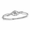 Thumbnail Image 1 of 1/7 CT. T.W. Diamond Swirl Bypass Bangle in Sterling Silver