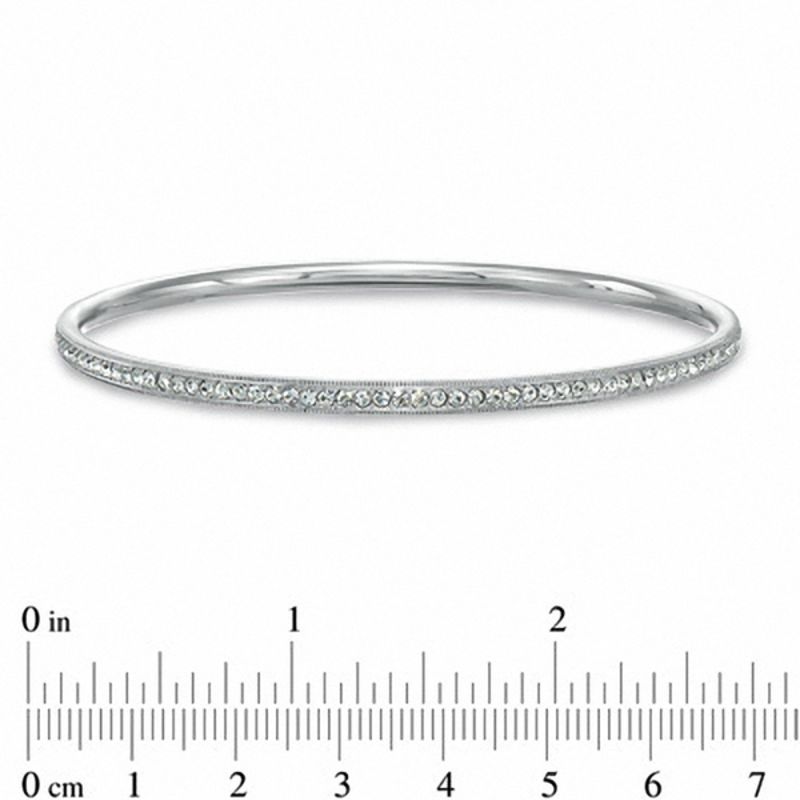 Main Image 2 of AVA Nadri Crystal Bangle in White Rhodium Brass - 7.5"