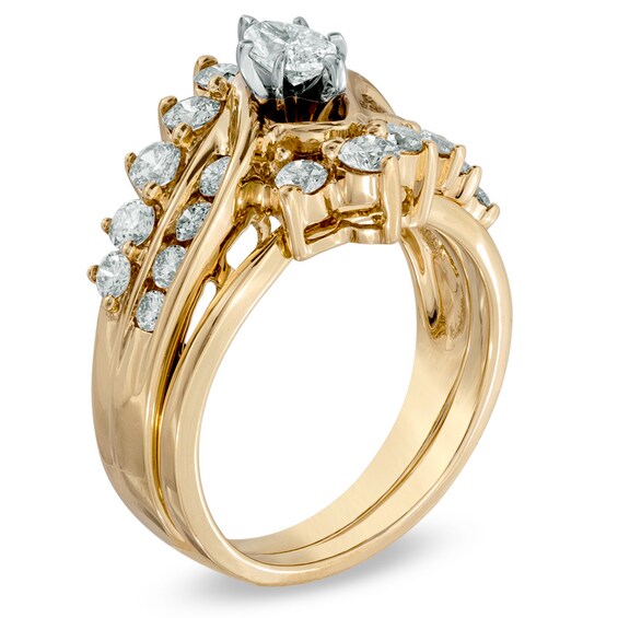 1-1/2 CT. T.w. Marquise Diamond Bridal Set in 14K Gold