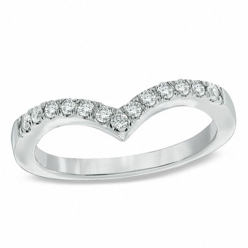 Main Image 1 of 1/4 CT. T.W. Diamond Contour Anniversary Band in 10K White Gold