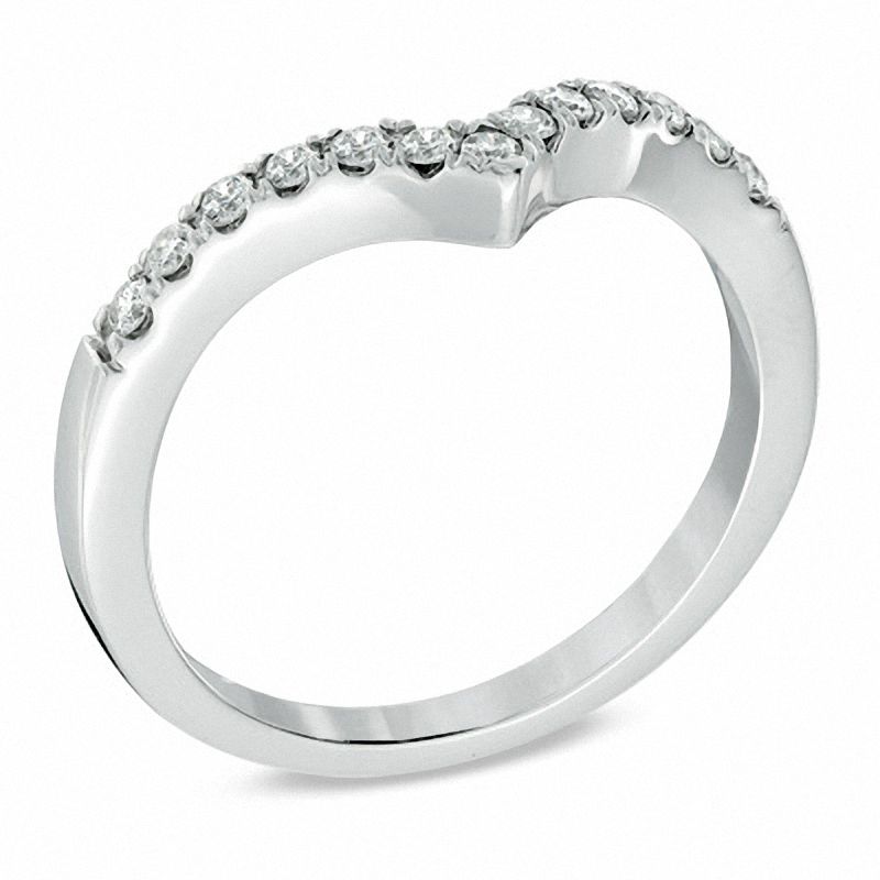 Main Image 2 of 1/4 CT. T.W. Diamond Contour Anniversary Band in 10K White Gold