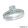 Thumbnail Image 1 of Celebration Lux® 1-1/2 CT. T.W. Certified Diamond Bridal Set in 18K White Gold (I/SI2)
