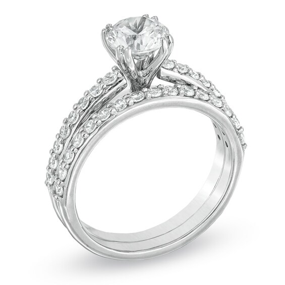 Celebration LuxÂ® 1-1/2 CT. T.w. Certified Diamond Bridal Set in 18K White Gold (I/Si2)
