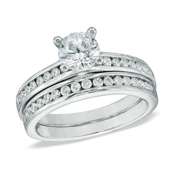 Celebration LuxÂ® 1-1/2 CT. T.w. Certified Diamond Bridal Set in 18K White Gold (I/Si2)