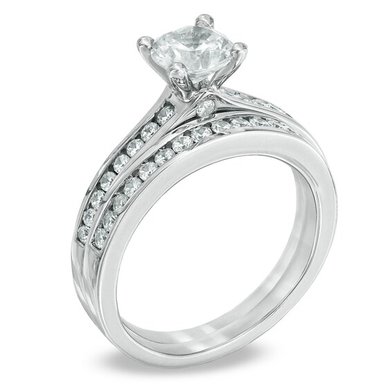 Celebration LuxÂ® 1-1/2 CT. T.w. Certified Diamond Bridal Set in 18K White Gold (I/Si2)