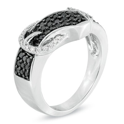 black and white diamond belt ring