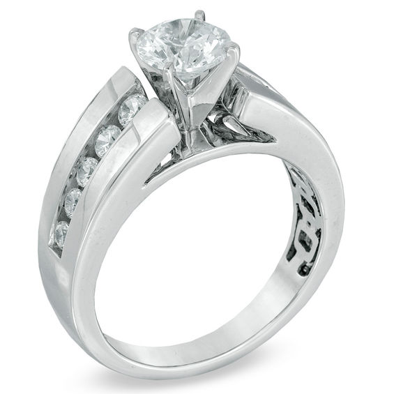 1-1/2 CT. T.w. Certified Diamond Engagement Ring in 14K White Gold (I/I1)