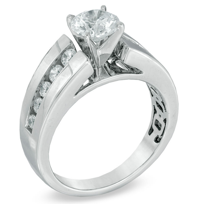 Main Image 2 of 1-1/2 CT. T.W. Certified Diamond Engagement Ring in 14K White Gold (I/I1)
