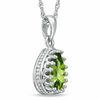 Thumbnail Image 1 of Pear-Shaped Peridot Crown Pendant in Sterling Silver