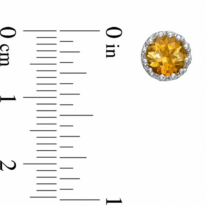 6.0mm Citrine Crown Earrings in Sterling Silver