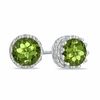 Thumbnail Image 0 of 6.0mm Peridot Crown Earrings in Sterling Silver