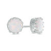 Thumbnail Image 0 of 6.0mm Lab-Created Opal Crown Earrings in Sterling Silver