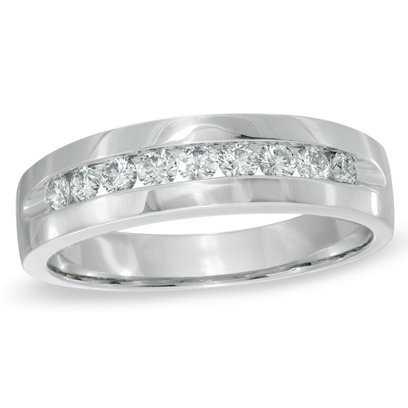 Men's 1/2 CT. T.W. Diamond Wedding Band in Platinum (I/I2)