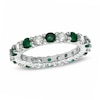 Thumbnail Image 0 of Emerald and 1 CT. T.W. Diamond Eternity Band in 14K White Gold