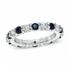 Thumbnail Image 0 of Blue Sapphire and 1 CT. T.W. Diamond Eternity Band in 14K White Gold