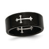 Men's 9.0mm Gothic Cross Cutout Band in Black IP Stainless Steel