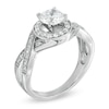 Thumbnail Image 1 of Celebration Lux® 1 CT. T.W. Diamond Twist Frame Engagement Ring in 18K White Gold (I/SI2)