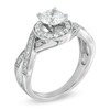 Thumbnail Image 2 of Celebration Lux® 1 CT. T.W. Certified Diamond Twist Frame Engagement Ring in 18K White Gold (I/SI2)