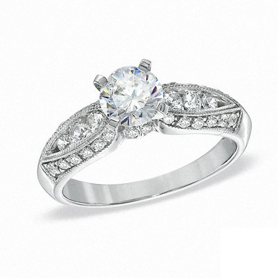 Celebration LuxÂ® 1-1/6 CT. T.w. Certified Diamond Engagement Ring in 18K White Gold (I/Si2)