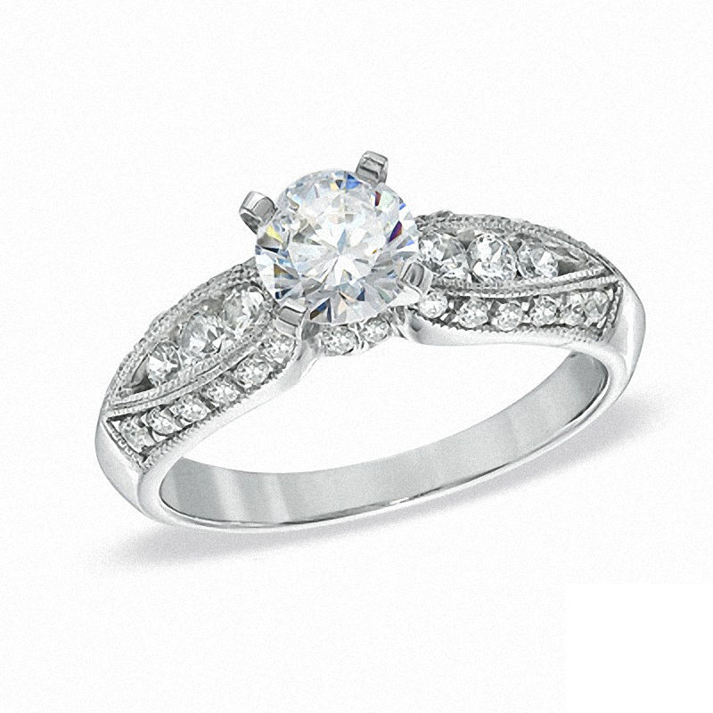 Celebration Lux® 1-1/6 CT. T.W. Diamond Engagement Ring in 18K White Gold (I/SI2)