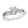 Thumbnail Image 1 of Celebration Lux® 1 CT. T.W. Certified Diamond Twist Shank Engagement Ring in 18K White Gold (I/SI2)
