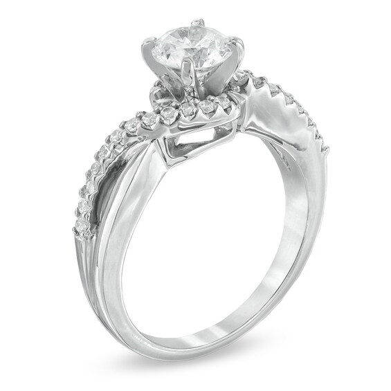 Celebration LuxÂ® 1 CT. T.w. Certified Diamond Twist Shank Engagement Ring in 18K White Gold (I/Si2)