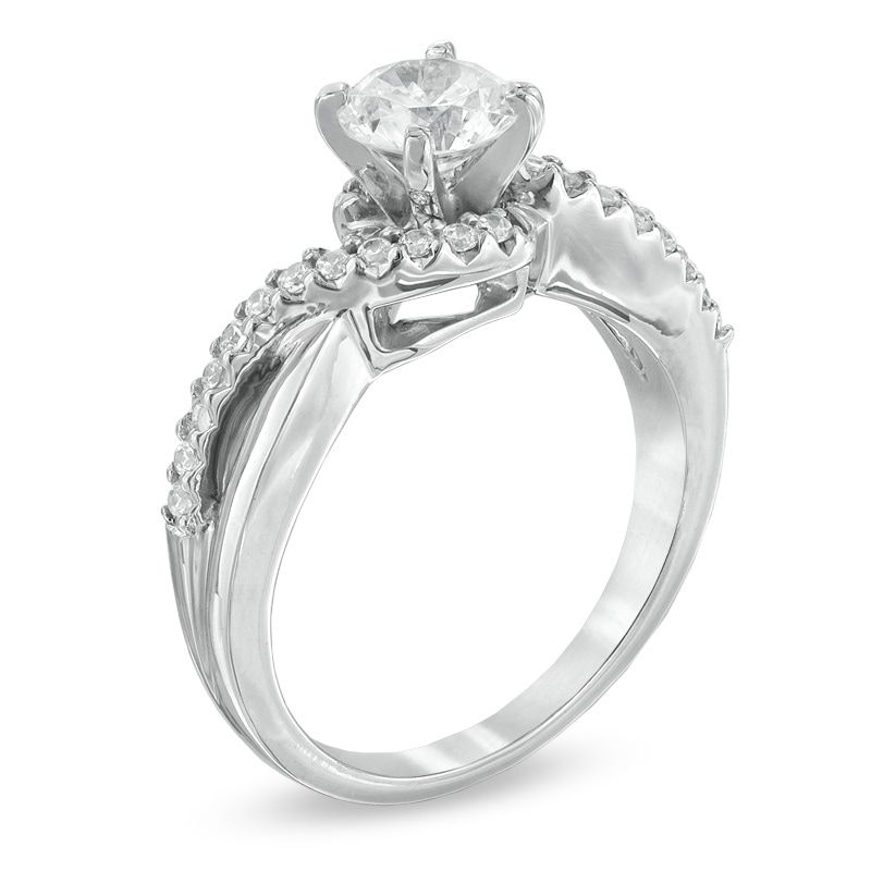 Celebration Lux® 1 CT. T.W. Diamond Twist Shank Engagement Ring in 18K White Gold (I/SI2)