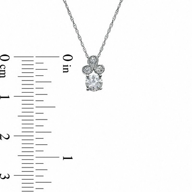 Main Image 2 of 1/3 CT. T.W. Diamond Trinity Pendant in 10K White Gold