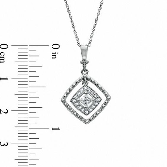 1/4 CT. T.w. Princess-Cut Diamond Kite Drop Pendant in 10K White Gold