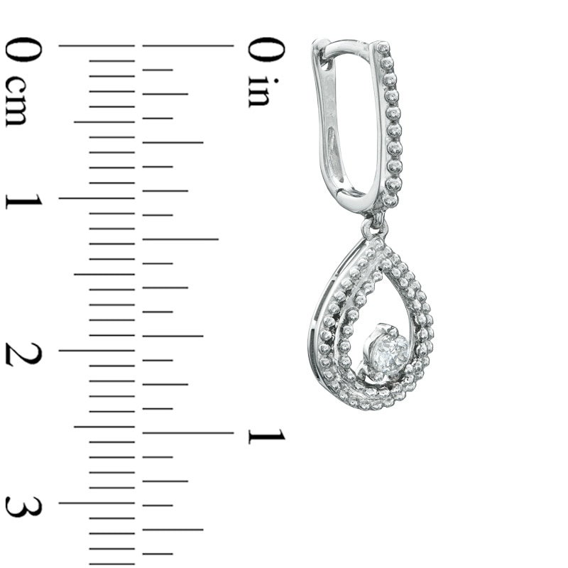 Main Image 2 of 1/5 CT. T.W. Diamond Solitaire Teardrop Earrings in 10K White Gold