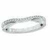 Thumbnail Image 1 of 1/10 CT. T.W. Diamond Twist Contour Wedding Band in 14K White Gold