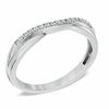 Thumbnail Image 2 of 1/10 CT. T.W. Diamond Twist Contour Wedding Band in 14K White Gold